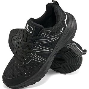 Women's Sneakers Walking Shoes Slip on Cushion Tennis Shoe Workout Gym All Black